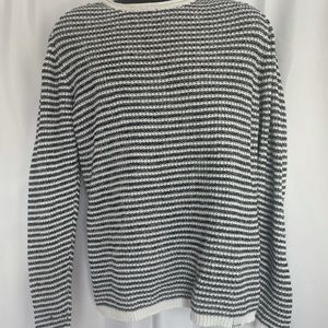 ONLY&SONS BLACK AND WHITE STRIPED LONG SLEEVE PULL